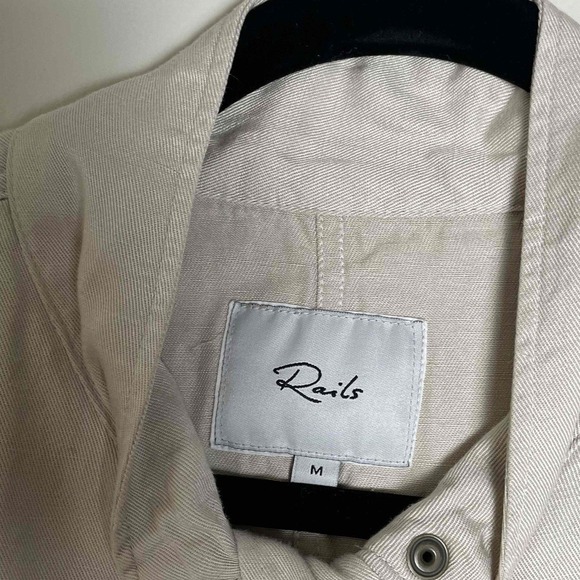 Rails Women's Beige Button Down Long Sleeve Utility Jacket Medium - Picture 5 of 11